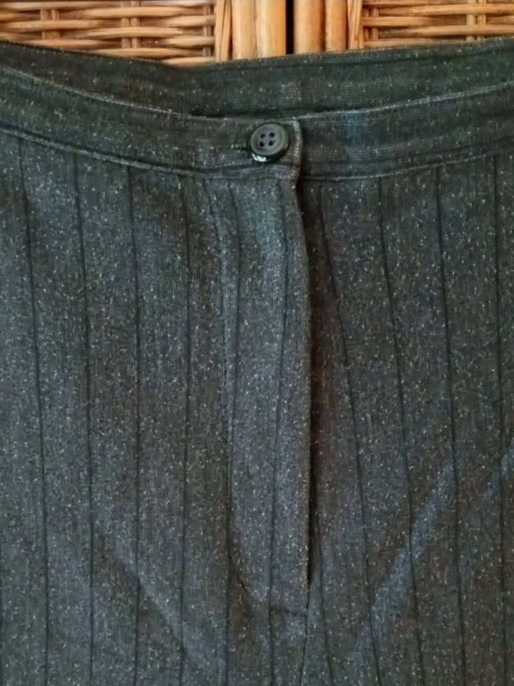 Vintage GAP Gray Pinstripe Pants 90s Corporate Office Wear Stretch Sz M - Picture 4 of 12